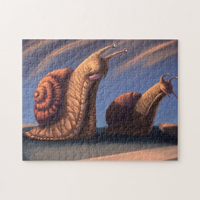 Snigel tävling pussel (Horisontell)