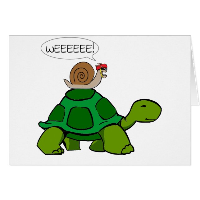 Snigel & Turtle - Turbo Duo Hälsningskort (Framsidan Horizontal)