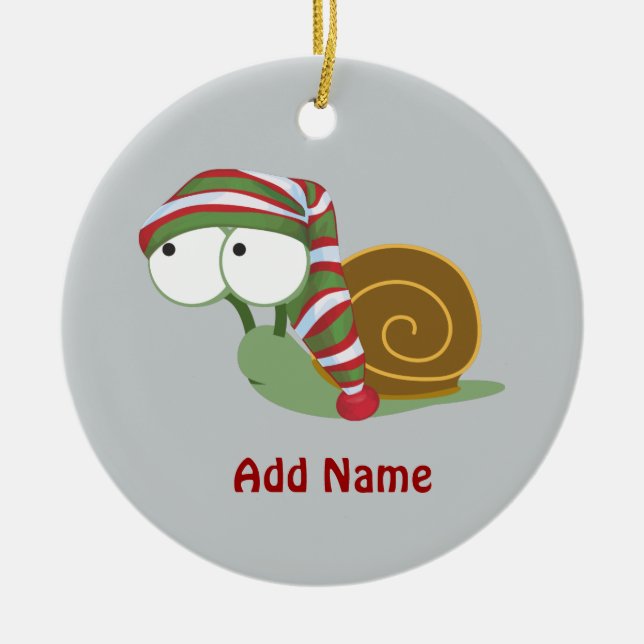 Snigel under vintern julgransprydnad keramik (Framsidan)