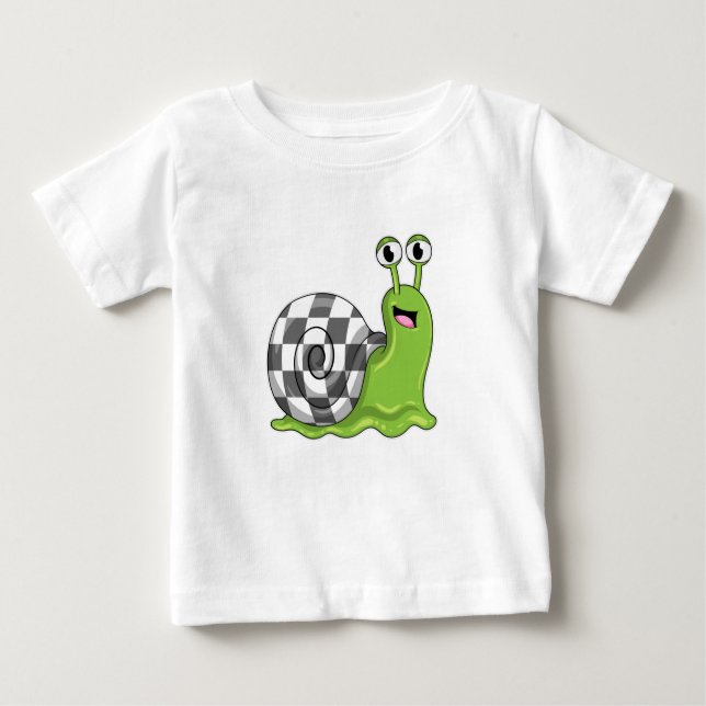 Snigel vid Chess med Chessboard T Shirt (Framsida)