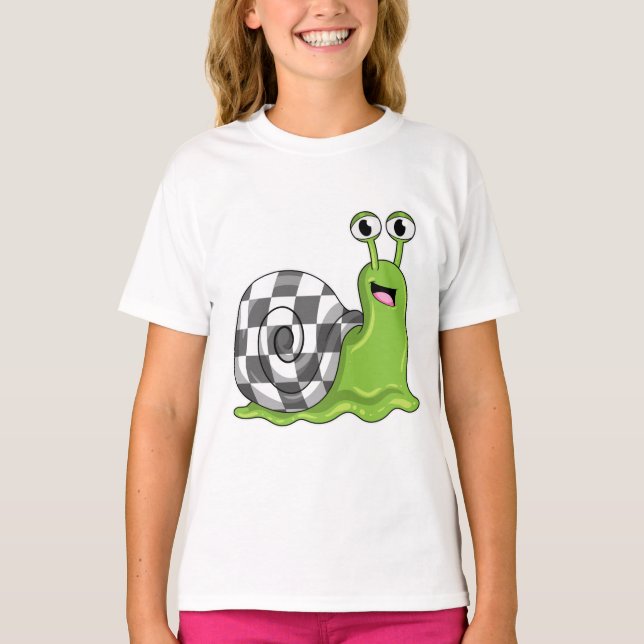 Snigel vid Chess med Chessboard T Shirt (Framsida)