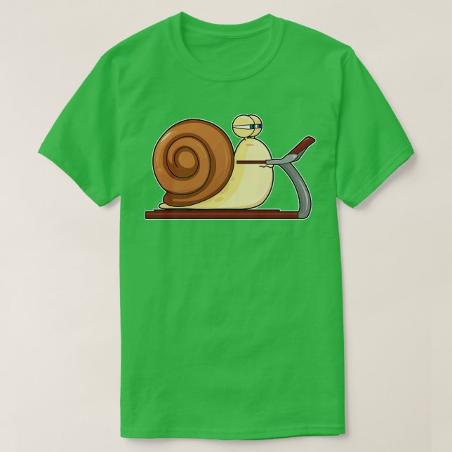 Snigel vid Jogging på Treadmill T Shirt (Design framsida)
