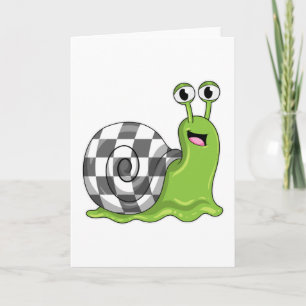 Snigel vid schack med schackbräde kort