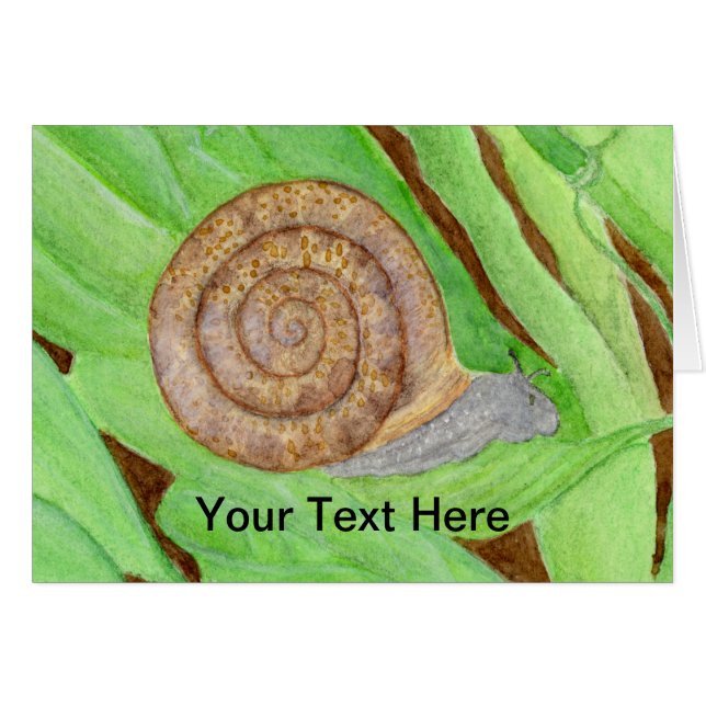 Snigel Watercolor Hälsningskort (Framsidan Horizontal)