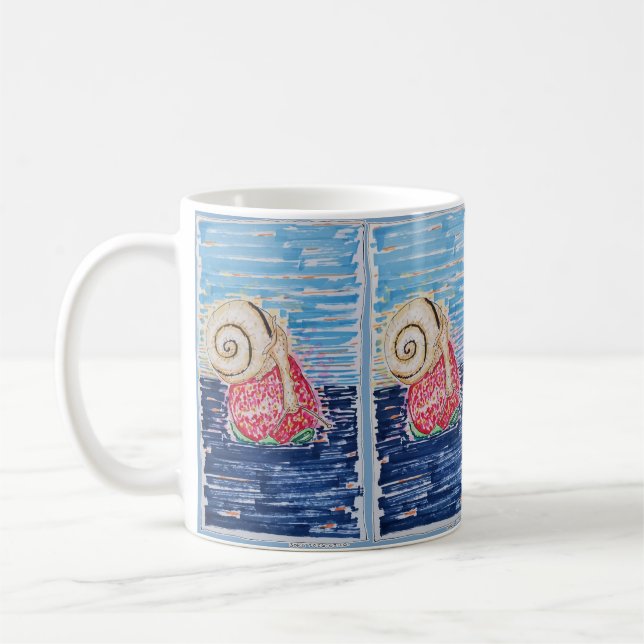 Snigeln på jordgubben kaffemugg (Vänster)