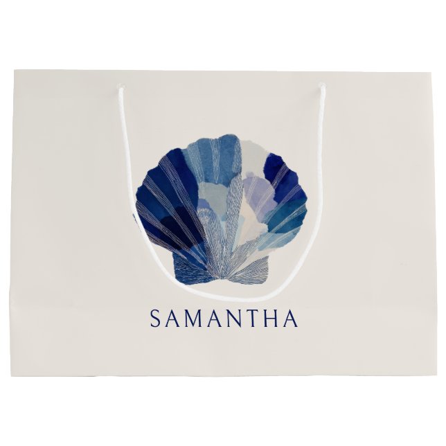 Snigelskal Bröllopsklockor Blå Strandfest Gäst (Baksidan)