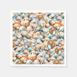 Snigelskal collage diamant kammussla chic pappersservett