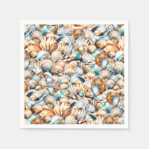 Snigelskal collage diamant kammussla chic pappersservett