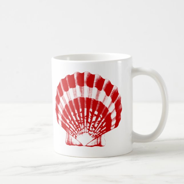 Snigelskal - djupröd och vit kaffemugg (Höger)