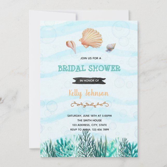 Snigelskal duscha tema inbjudan (Framsida)