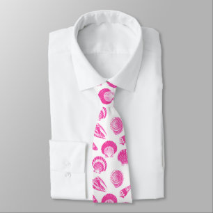 Snigelskal - Fuchsiarosa och vit Slips