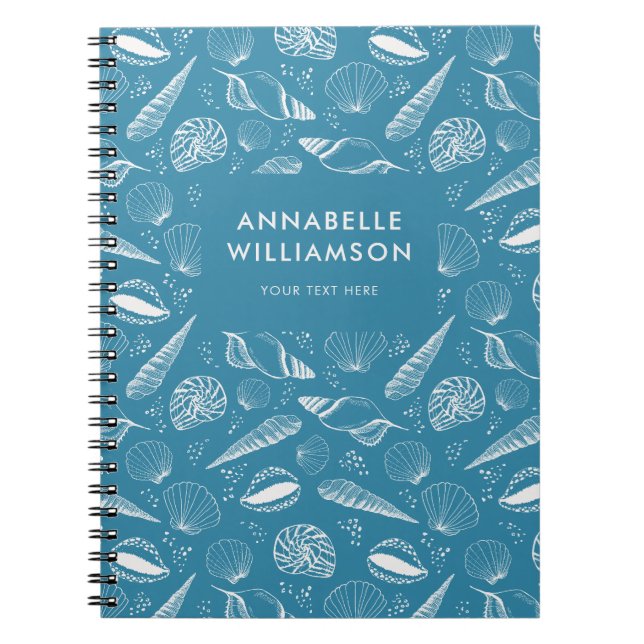Snigelskal hav strand mönster anteckningsbok (Framsidan)