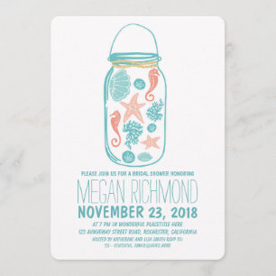 Snigelskal krukor havet bröllopsfest inbjudan
