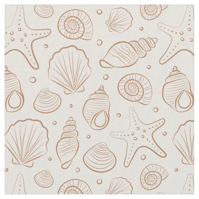 Snigelskal kustnära boho strand neutral kräm tyg (Närbild)