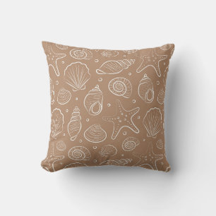 Snigelskal kustnära boho strand neutral tan kudde