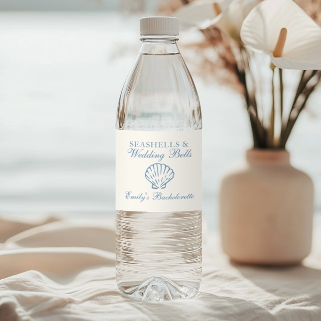 Snigelskal och bröllopsklockor Möhippa Vattenflaskor Etikett (Skapare uppladdad)