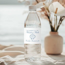 Snigelskal och bröllopsklockor Möhippafest Vattenflaskor Etikett