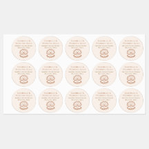 Snigelskal och bröllopsklockor presentpåsesticker