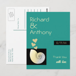 Snigelskal och Hjärtan, Strandbröllop Tack Vykort