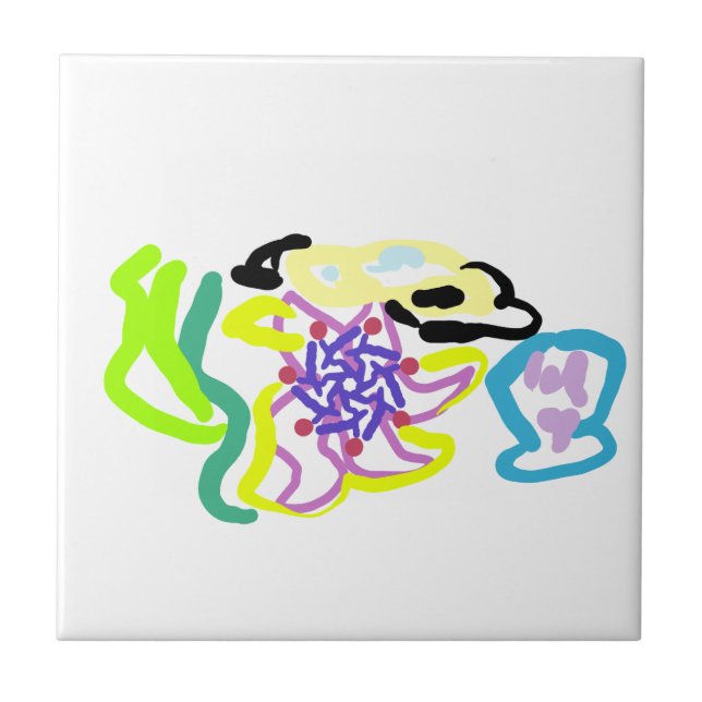 Snigelskal och sjöstjärna kakelplatta (Framsidan)