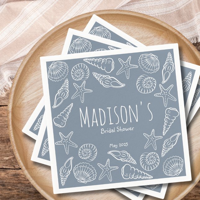 Snigelskal och sjöstjärna - Kustinspirat brudkväll Pappersservett (Skapare uppladdad)