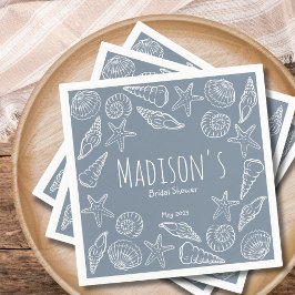 Snigelskal och sjöstjärna - Kustinspirerad bröllop Pappersservett