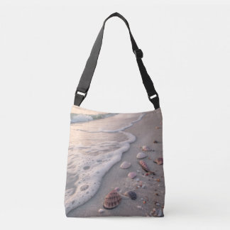 "Snigelskal på sandstrand Vågor Crossbody-väska | Axelväska