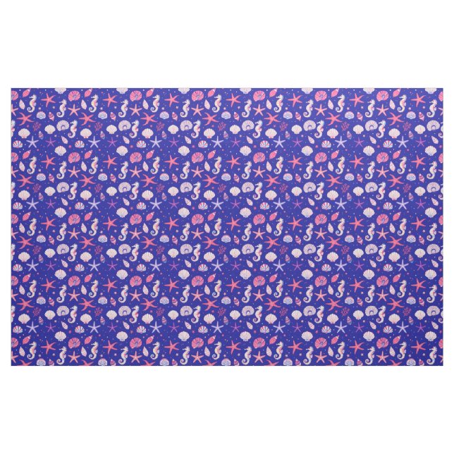 Snigelskal Sjöhästar och Sjöstjärnor Tyg (Fat Quarter)