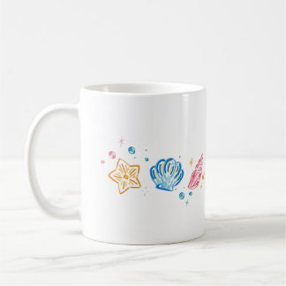 Snigelskal & Sjöstjärna Doodle – Oceanisk Estetisk Kaffemugg