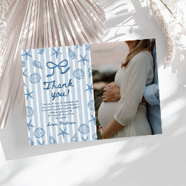 Snigelskal Strand Baby Shower Foto Tack Kort
