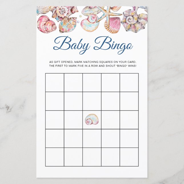 Snigelskal Strand Babybingo (Framsida)