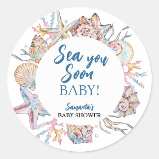 Snigelskal Vi Ses Snart Baby Shower Runt Klistermärke