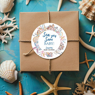 Snigelskal Vi Ses Snart Baby Shower Runt Klistermärke