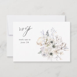 Snigelskal & Vita Blommor med måltids RSVP 3 OSA Kort
