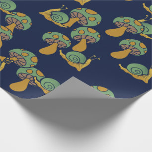 Sniglar och Svampar Retro Snigel Mushroom Mönster Presentpapper