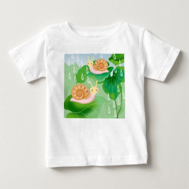 sniglar på blad i trädgården t shirt (Framsida)
