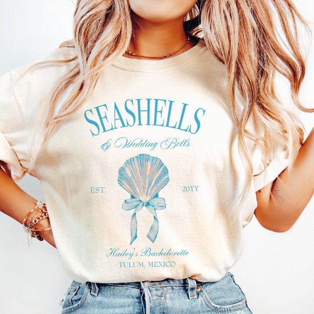 Snigleskal Bröllopsklockor Syster Av Bruden T-shir T Shirt (Seashells Wedding Bells Bachelorette Tshirt)