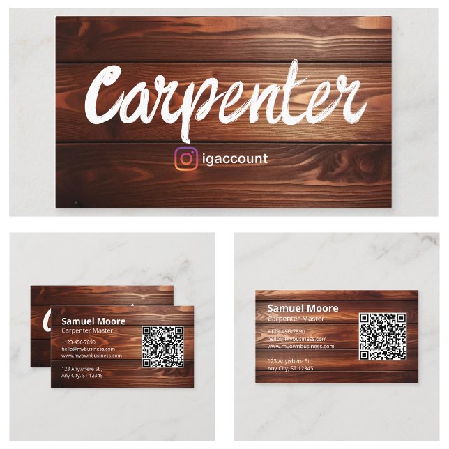Snikare Rustik Manlig Touch Visitkort (Carpenter Rustic Masculine Touch Business Card
)