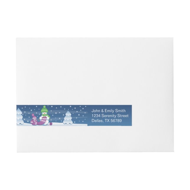 Snill tomte stickar scarf etikettband (Framsidan)
