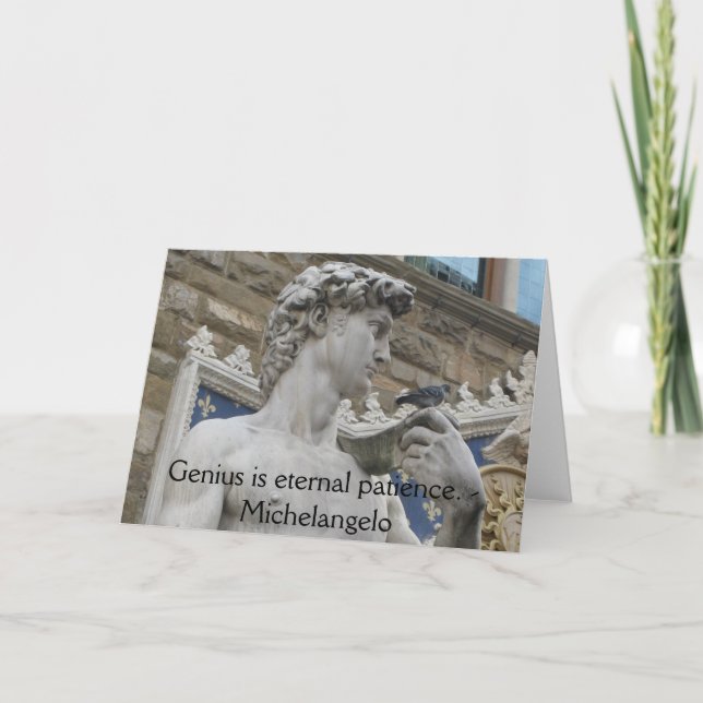 Snille är evig patiens. - Michelangelo Kort (Framsida)