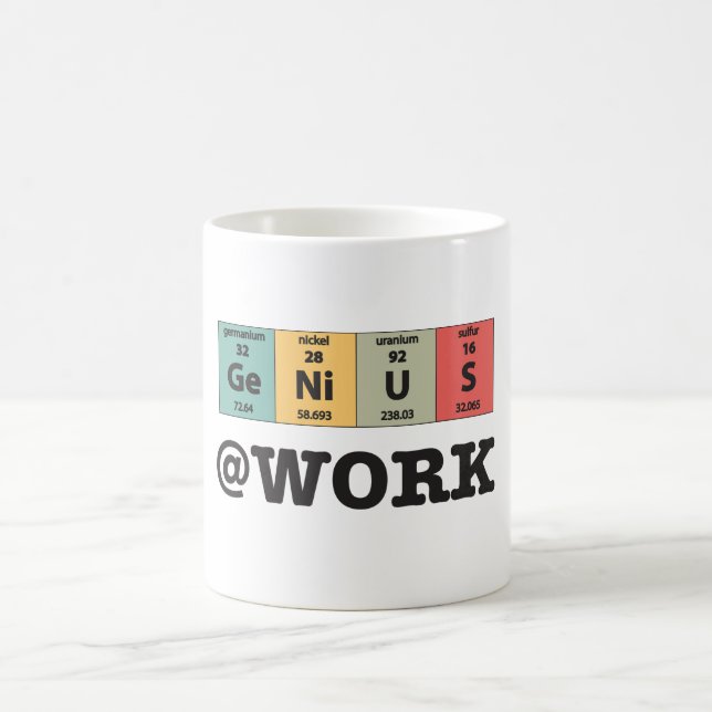 Snille på arbete kaffemugg (Center)