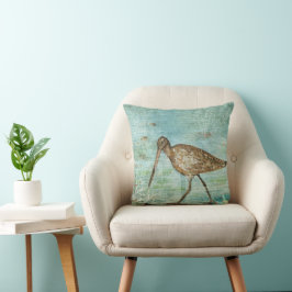 Snipe Coastal Shorebird Beach House Decor Kudde