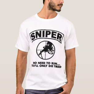 Sniper behöver ingen Vuxen till Springa USMC Army T Shirt