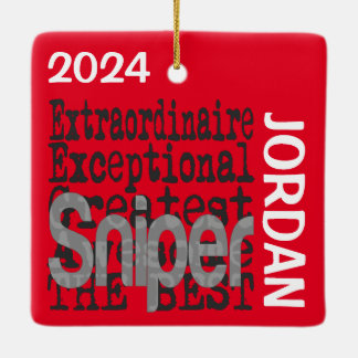 Sniper Extraordinaire-ANPASSNINGSBAR Julgransprydnad Keramik