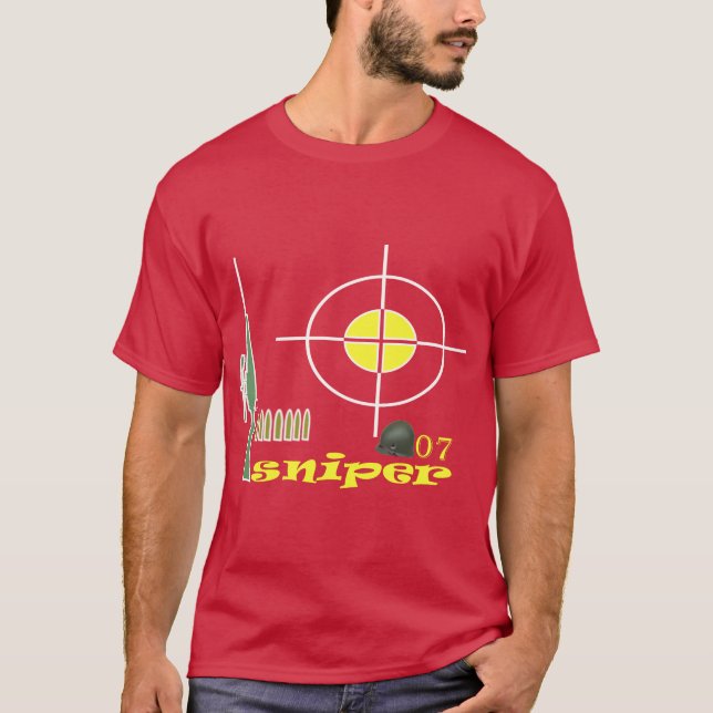 Sniper med hjälm med sju kulor T-shirt (Framsida)