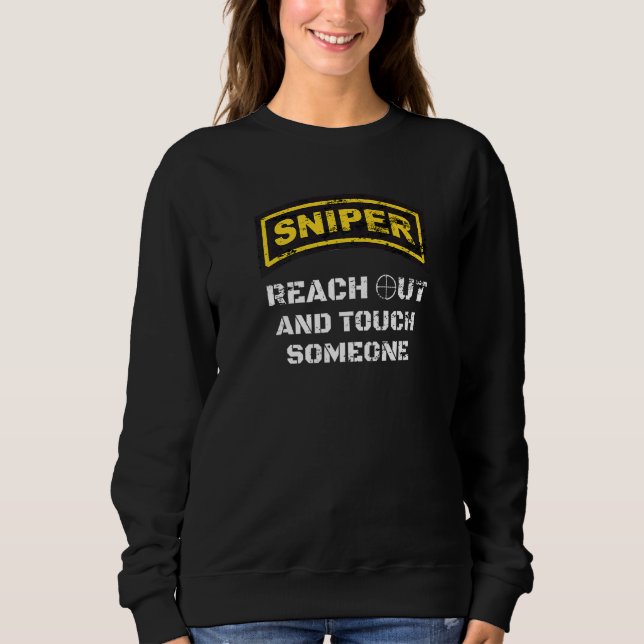 Sniper Reach Out Competitive Shooting Range Milita T Shirt (Framsida)
