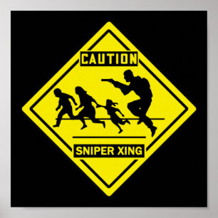Sniper Xing - Väggning/Dörrtecken Poster