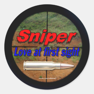 Snipers krypande militärarméns marinmarinksträdor runt klistermärke
