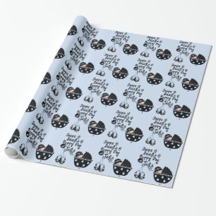 Snips och Snails Svart och Blå Baby Shower Presentpapper
