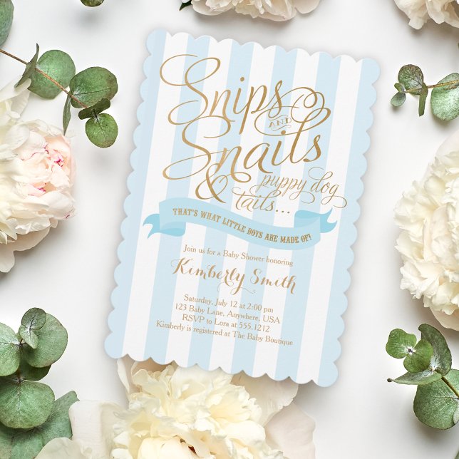 Snips och Snigel Pojke Baby Shower-inbjudan Inbjudningar (Skapare uppladdad)